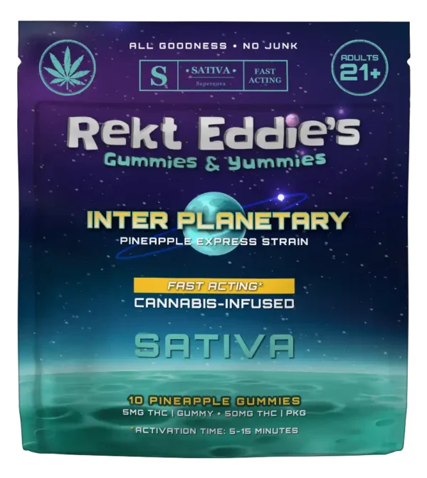 Inter Planetary Pineapple Express - Sativa - Delta 9 THC Gummies - space - front