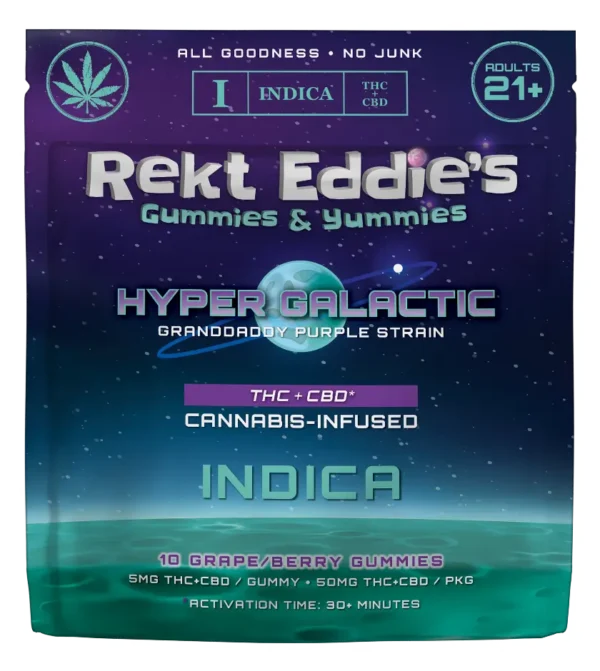 Hyper Galactic Granddaddy Purple - Indica - Delta 9 THC Gummies - space - front