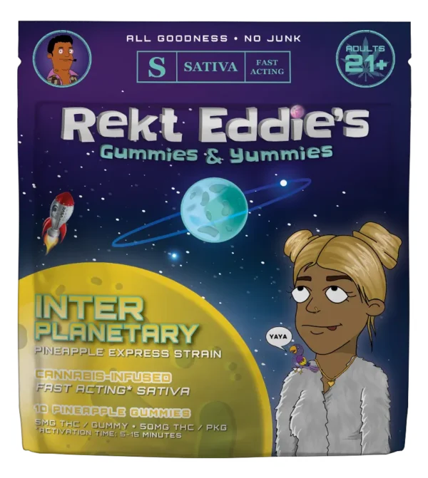 Inter Planetary Pineapple Express - Sativa - Fast Acting Delta 9 THC Gummies - ART - front